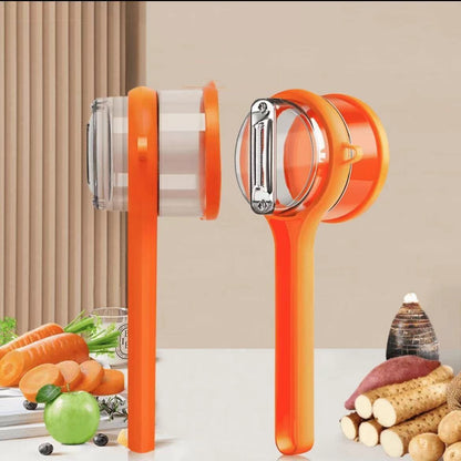 Belro Apple Skin Vegetable Peeler in use, showcasing its ergonomic design for efficient peeling of apples and vegetables.