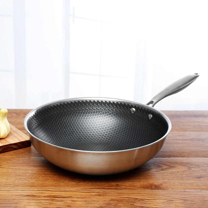 Belro non-stick stainless steel frying pan for home kitchen, with a smooth cooking surface and sturdy handle.