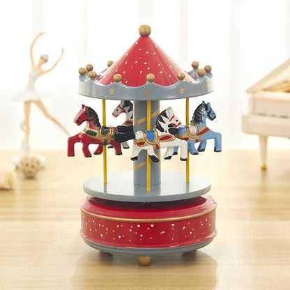 Belro Sky City Carousel music box toy featuring colorful cityscape design and rotating carousel with musical feature.