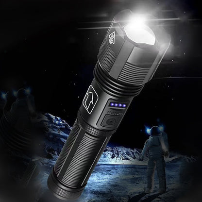 Belro waterproof military laser pocket lamp with compact flashlight design and adjustable focus for outdoor use.