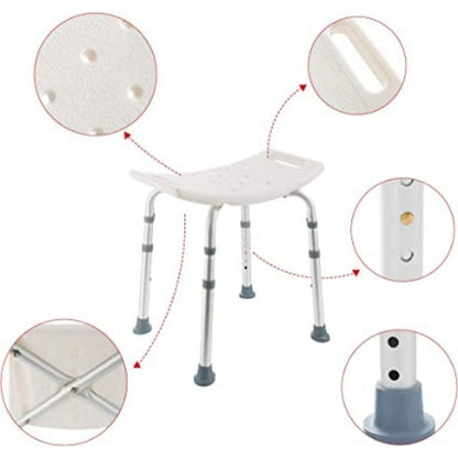 Belro foldable shower stool with non-slip legs and comfortable seat, ideal for safe, easy bathing in health and beauty settings.