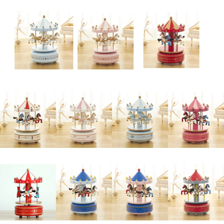 Belro Sky City Carousel Music Box toy showing a colorful carousel with rotating horses and a music box mechanism.
