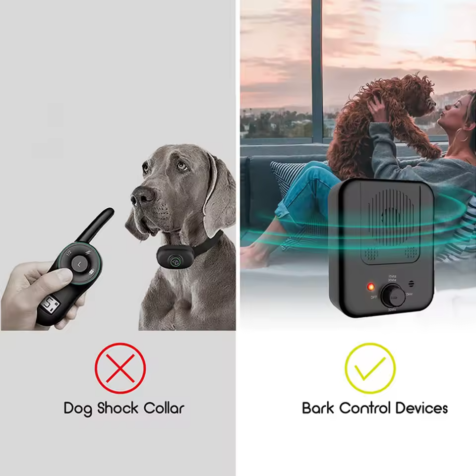 Belro automatic dog bark stopper in black and gray, designed to reduce excessive barking with a sleek, compact pet supplies device.