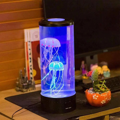 Belro LED jellyfish aquarium table night light showcasing a glowing jellyfish design for home and garden decoration.