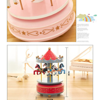 Belro Sky City Carousel Music Box toy with colorful cityscape design and rotating carousel figure.