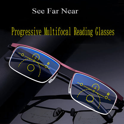 Belro Intelligent Progressive Sunglasses with built-in camera lens, stylish black frame, and advanced electronic features.