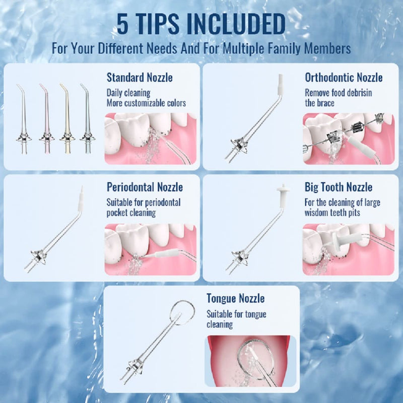 Belro Dental Jet hydropulseur for oral health, featuring a handheld water flosser with adjustable pressure settings.