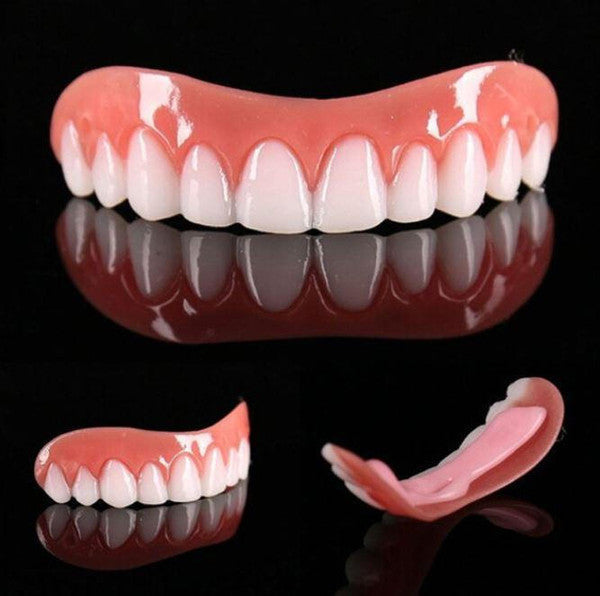 Artificial teeth cover by Belro for a perfect smile, designed for oral care, showing the realistic dental prosthetic in a close-up view.