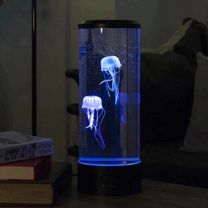 Belro LED jellyfish aquarium table night light showcasing a glowing jellyfish design for home and outdoor decor.