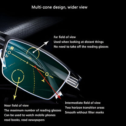 Belro Intelligent Progressive Sunglasses with camera lens design, showcasing sleek black frames and advanced electronics features.