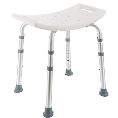 Belro foldable shower stool with sturdy legs and non-slip feet, designed for safe, comfortable seating in the bathroom.