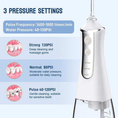 Belro Dental Jet Water Flosser for oral care, white handheld device with nozzle for effective dental cleaning.