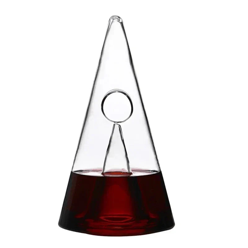 Belro Double Pyramid Waterfall Decanter with glass stopper, elegant kitchen and dining accessory for serving water or beverages.