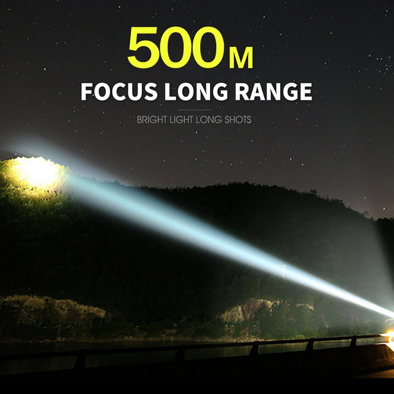 Belro waterproof military laser pocket lamp with compact flashlight design and durable, black metal body.