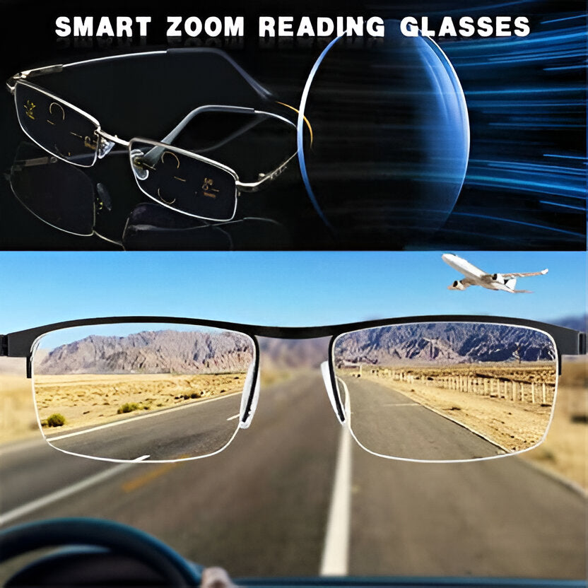 Belro Intelligent Progressive Sunglasses with integrated camera lens, sleek black frame, and advanced electronic features.