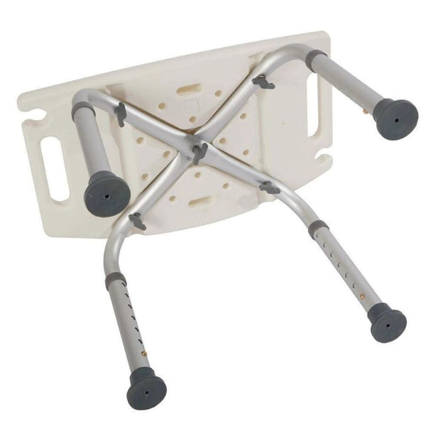 Foldable Belro shower stool with non-slip legs and cushioned seat, ideal for safe, comfortable bathing in health and beauty settings.