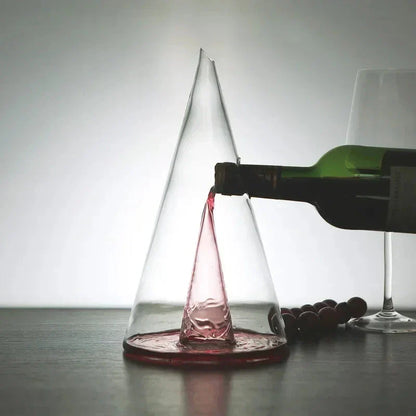 Belro double pyramid waterfall decanter for elegant wine or spirits serving, featuring a unique multi-tiered design.