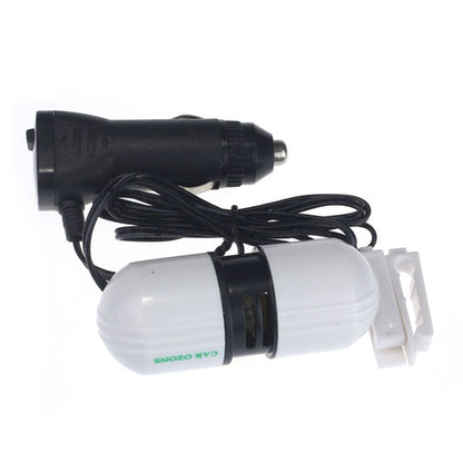 Belro car air purifier mounted on a vehicle dashboard, compact electronic device improving air quality inside the car.