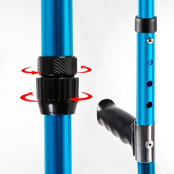 Belro foldable, adjustable crutch with padded handle and lightweight design for mobility support in health and beauty aid use.