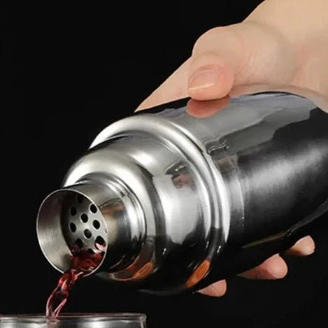 Belro luxury 10-piece cocktail set with shaker, strainer, and tools for elegant home bartending in a stylish kitchen display