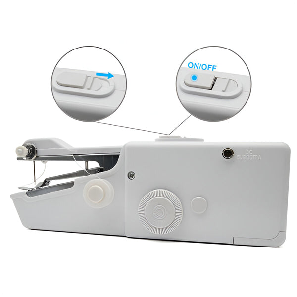 Portable Belro sewing machine for men's clothing, compact and lightweight, ready for sewing projects and repairs.