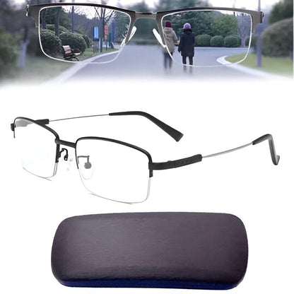 Belro Intelligent Progressive Sunglasses with integrated camera lens, sleek black frame, and modern electronic design.