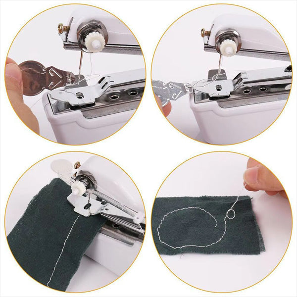Portable Belro sewing machine for men's clothing, compact design, with visible stitching and controls on a flat surface.