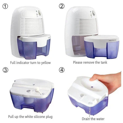 Belro portable mini dehumidifier for basement, garage, and crawl space, compact home appliance for moisture control.