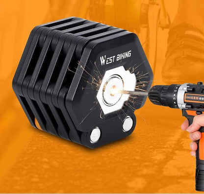 Belro foldable bike lock displayed outdoors, compact and portable design ideal for securing bicycles at home or on the go.
