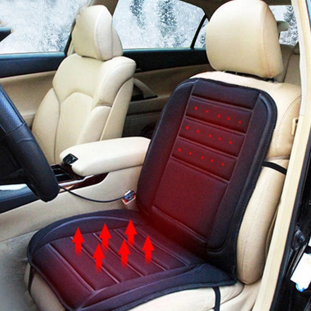 Belro full coverage heated winter car seat warmer cushion pad with adjustable controls, designed for cold weather comfort.