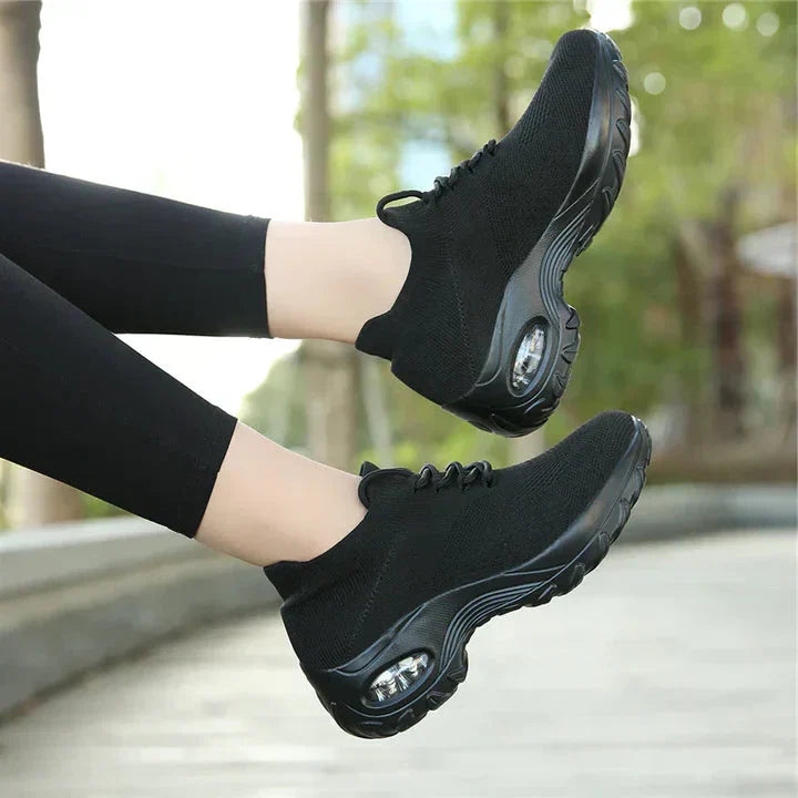 Belro women's orthopedic shoes with air cushion support offering comfort and stability, shown in a close-up of the stylish footwear.
