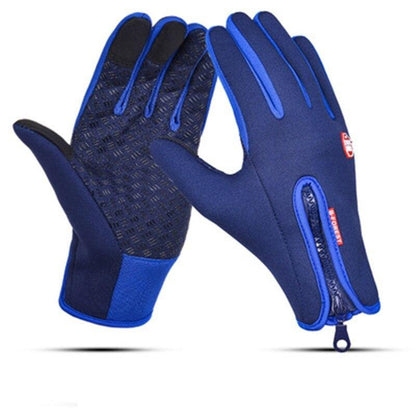 BowLift waterproof windproof thermal touchscreen gloves for outdoor winter activities, showing black gloves with textured palms.
