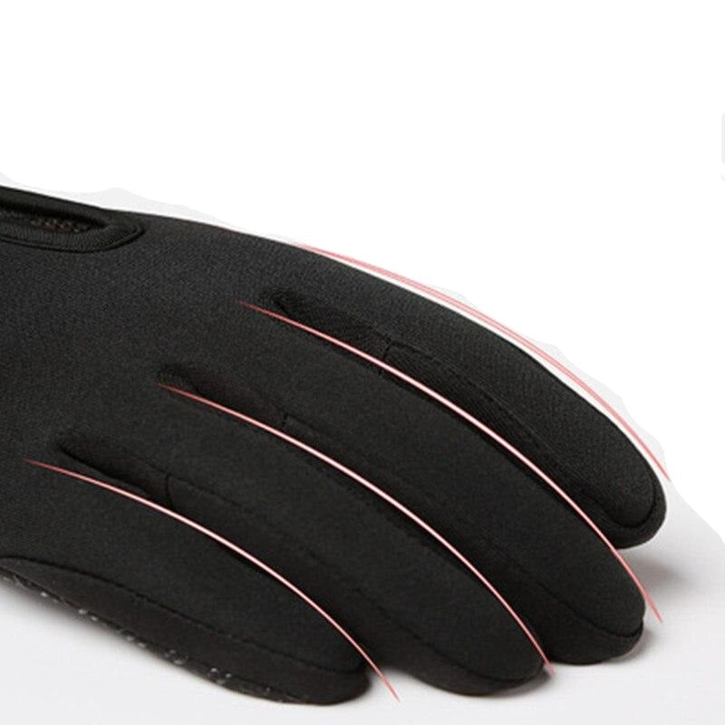 BowLift waterproof windproof thermal touchscreen gloves for outdoor winter activities, featuring a durable black design with reinforced palms.