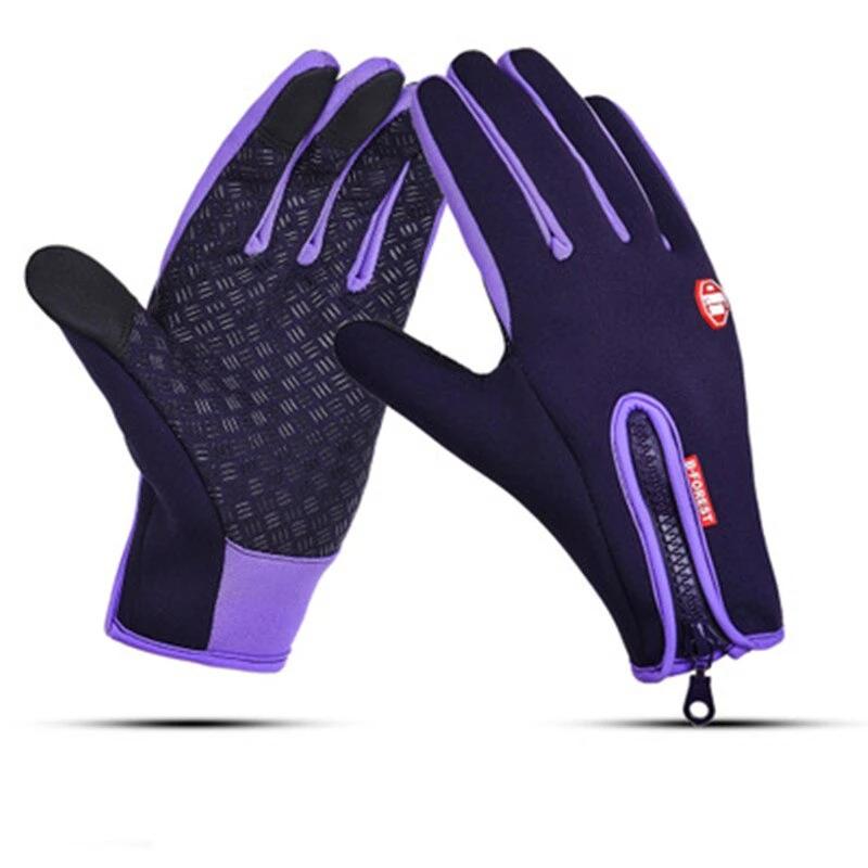 BowLift waterproof windproof thermal touchscreen gloves for outdoor winter wear, showing black gloves with textured grip.