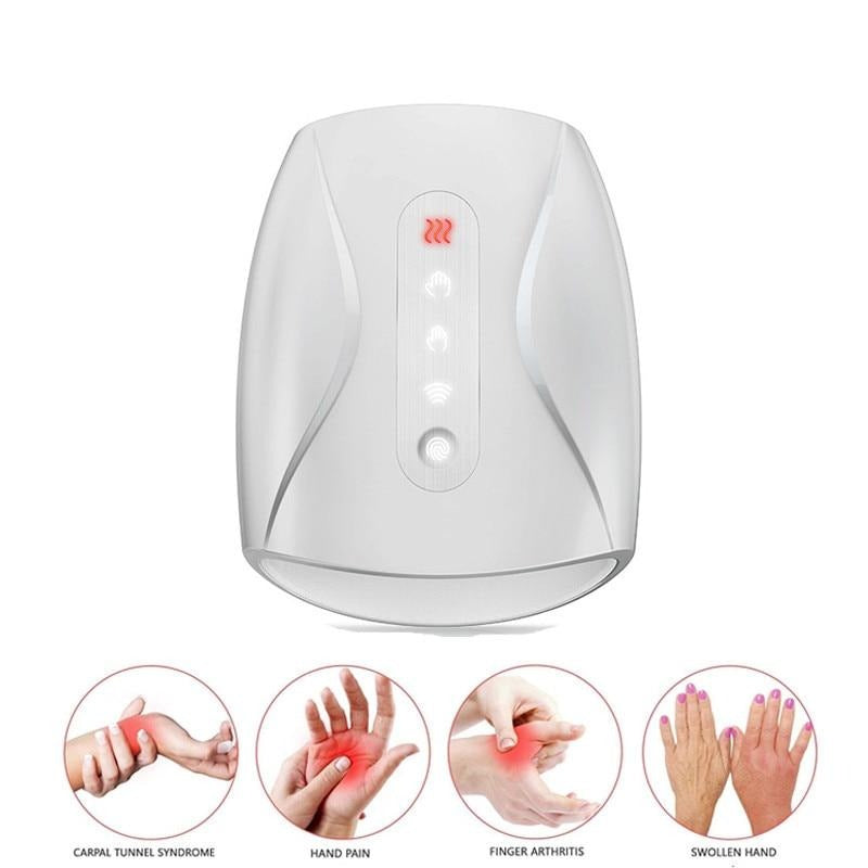 Belro electric hand massager with heat, showing ergonomic design and control buttons for soothing personal care.