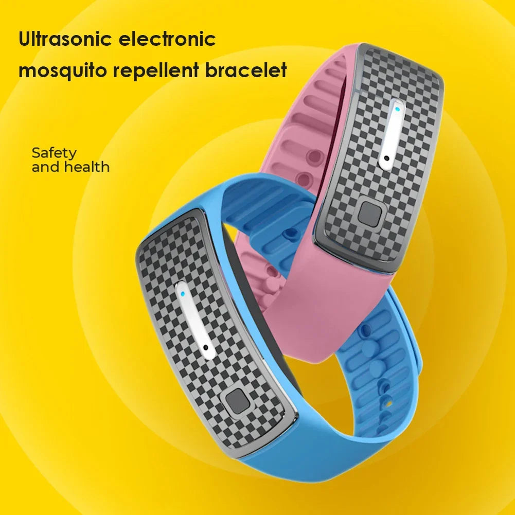 Belro ultrasonic mosquito repellent bracelet with USB charging, adjustable wristband designed to keep mosquitoes away.
