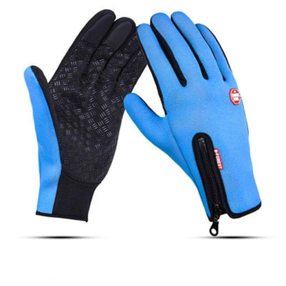 BowLift waterproof windproof thermal touchscreen gloves suitable for outdoor winter activities, shown in black with textured palms.