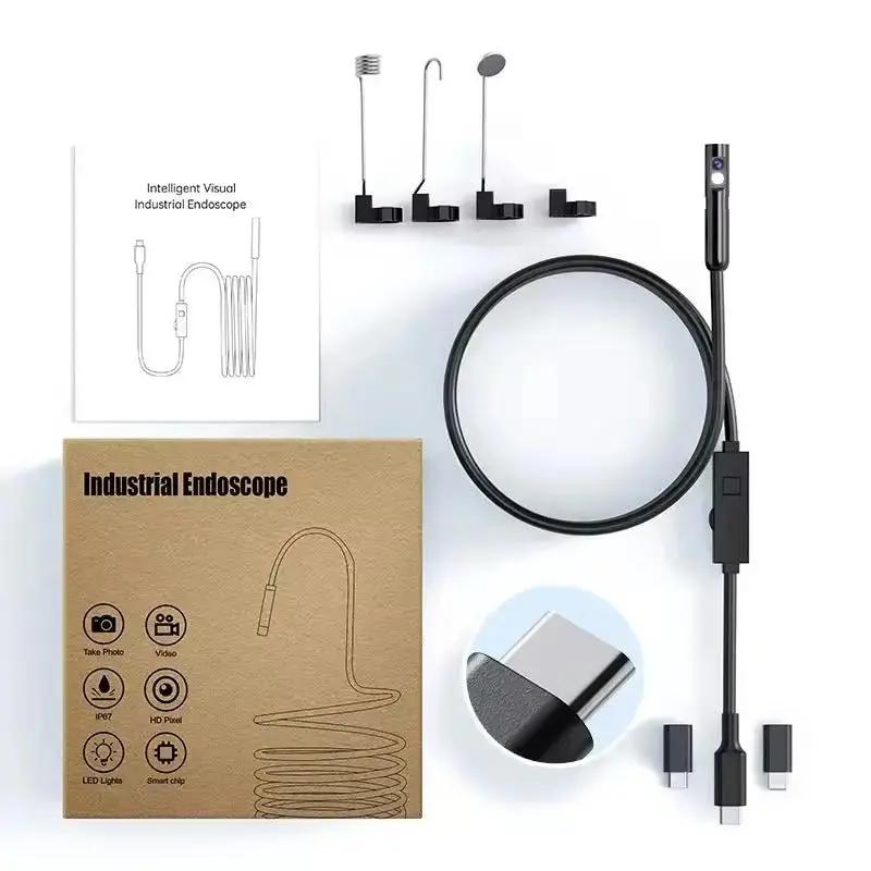 Mivoza HD inspection camera endoscope with waterproof probe for pipe and wall inspection, featuring a flexible cable and camera lens.