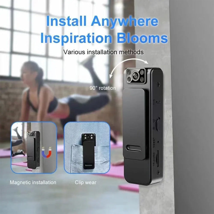 Belro Mini Body Worn Camera with audio, compact camcorder for discreet recording, HD video quality, and adjustable clip.