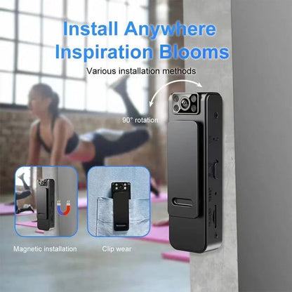Belro Mini Body Worn Camera with audio, compact camcorder for discreet recording, HD video quality, and adjustable clip.