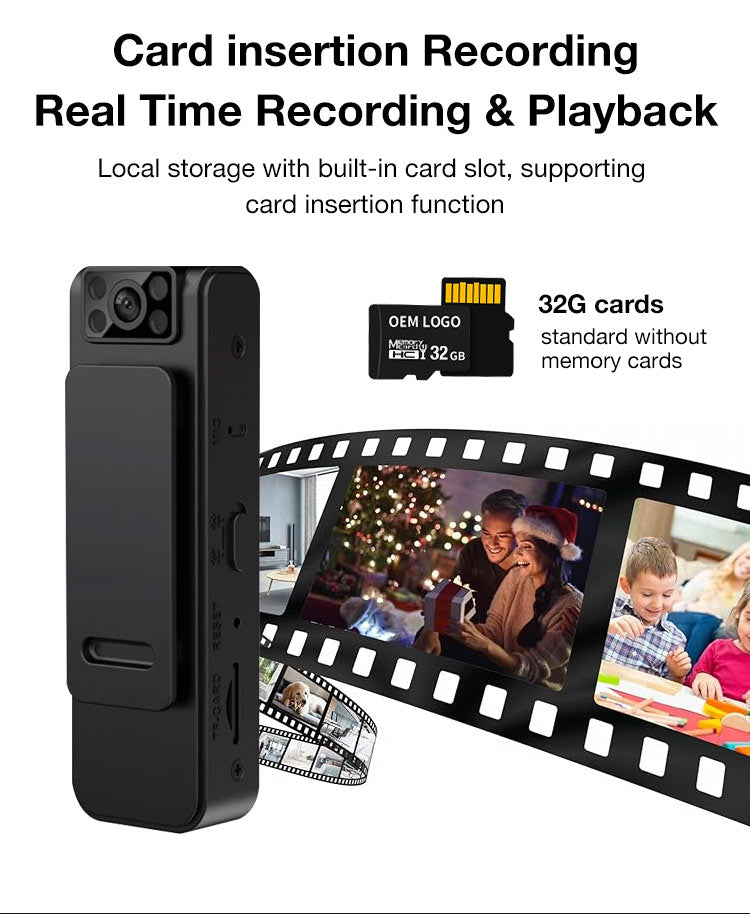Mini Body Worn Camera with Audio by Belro, showing compact design and built-in microphone for discreet recording.