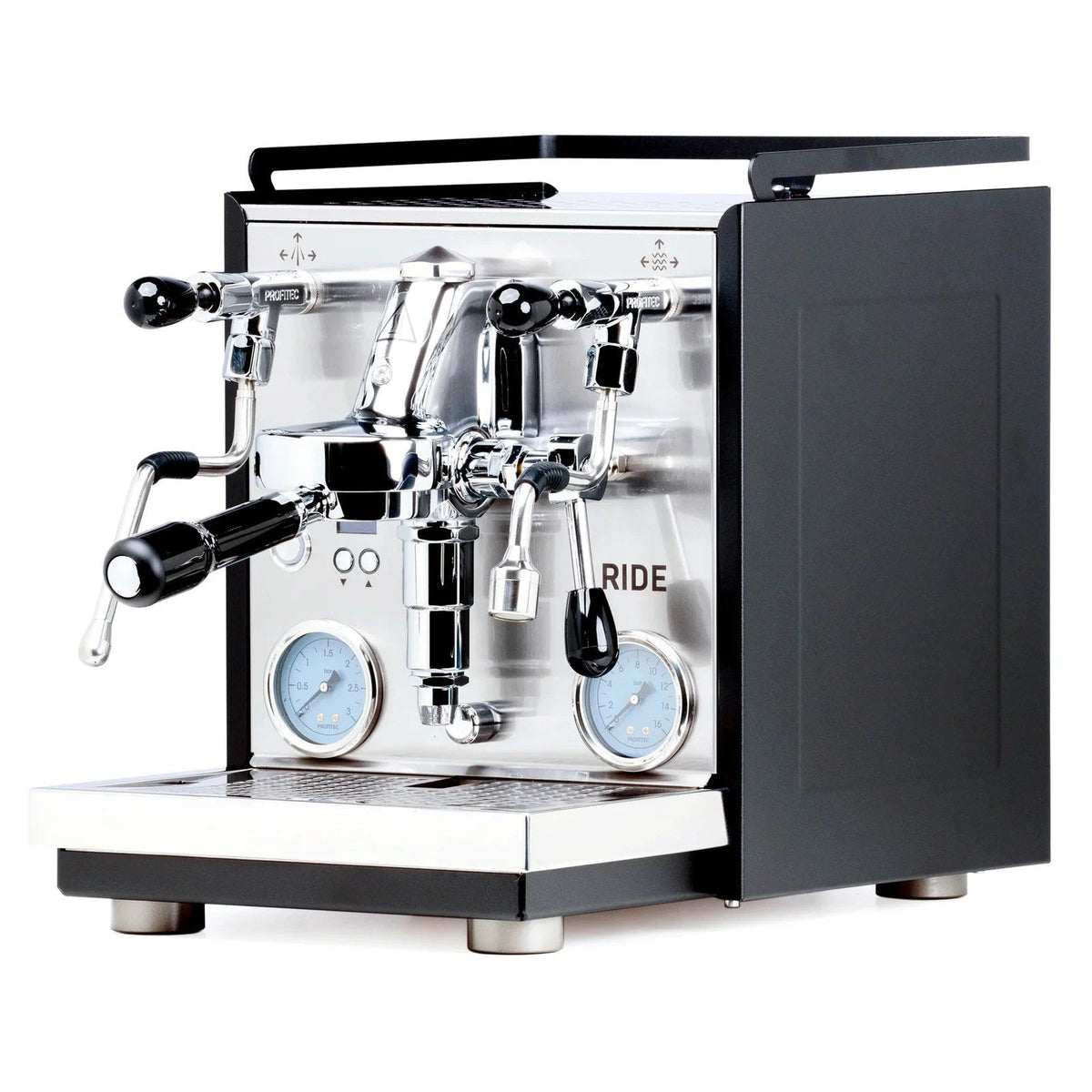 Profitec Ride espresso machine by Casavibeo with stainless steel finish and sleek design, perfect for home barista use.
