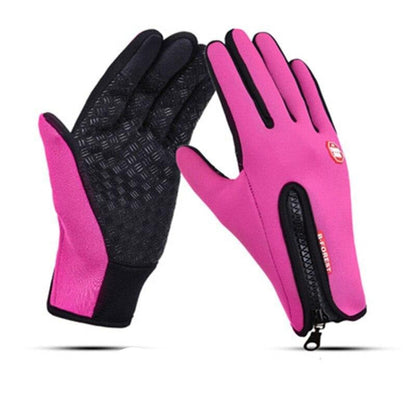 BowLift waterproof windproof thermal touchscreen gloves for outdoor winter activities, showing black gloves with textured palms.
