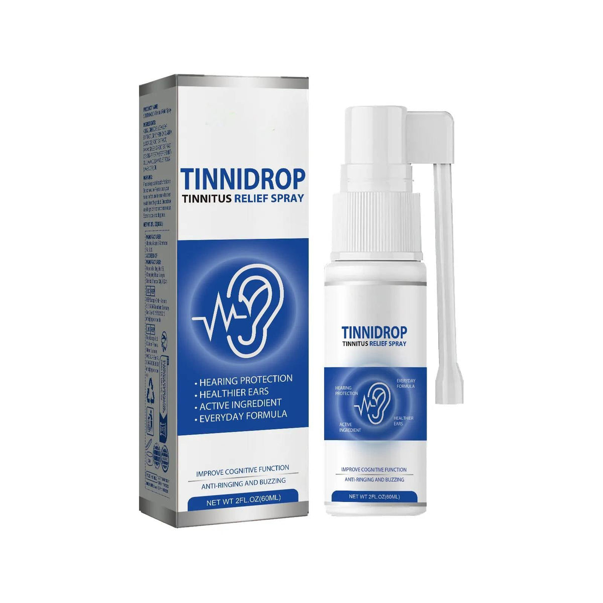 Belro 2-set Tinnitus Ringing Ears Drops in drop bottles, used for ear health and relief from ringing sounds.