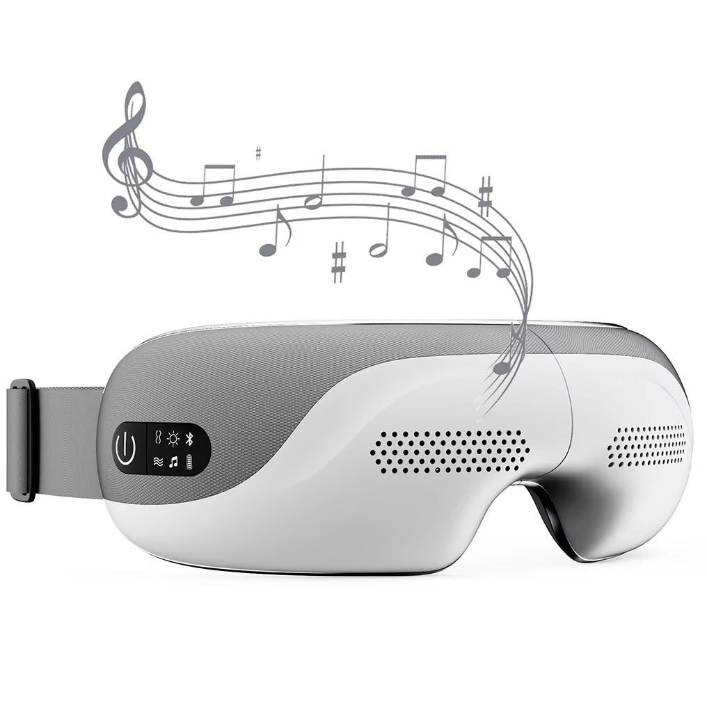 Belro eye massager in use, showcasing comfortable design for relaxing eye massage therapy and eye care.