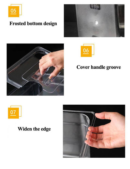 Belro sous vide container for food storage, with clear plastic lid and sturdy construction, ideal for precise cooking and kitchen organization