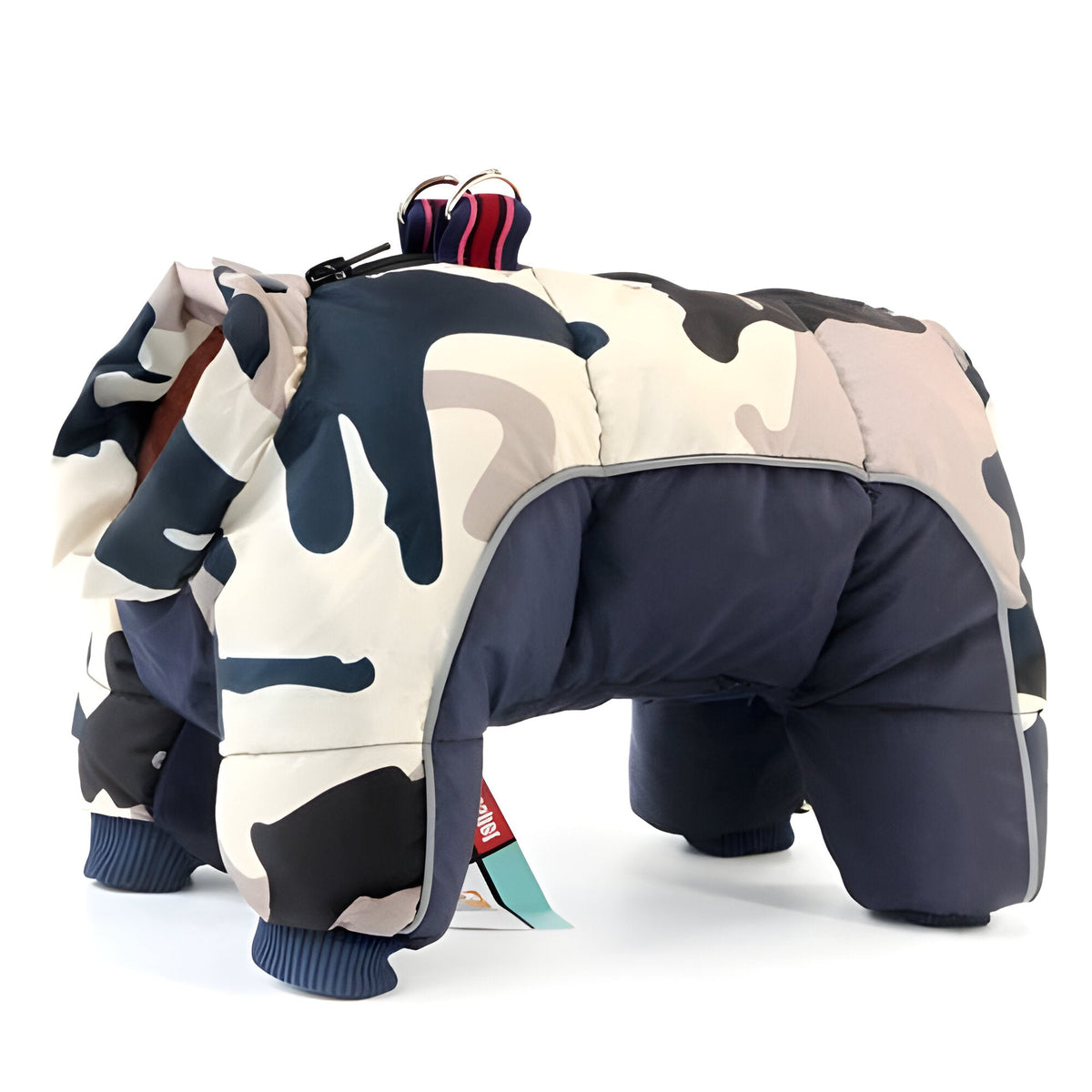 Belro water-resistant dog parka coat with adjustable hood and reflective details, designed for outdoor protection.