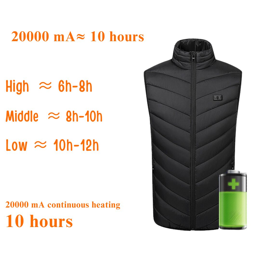 Belro heated gilet for men and women, lightweight activewear with built-in heating panels, designed for warmth and comfort.