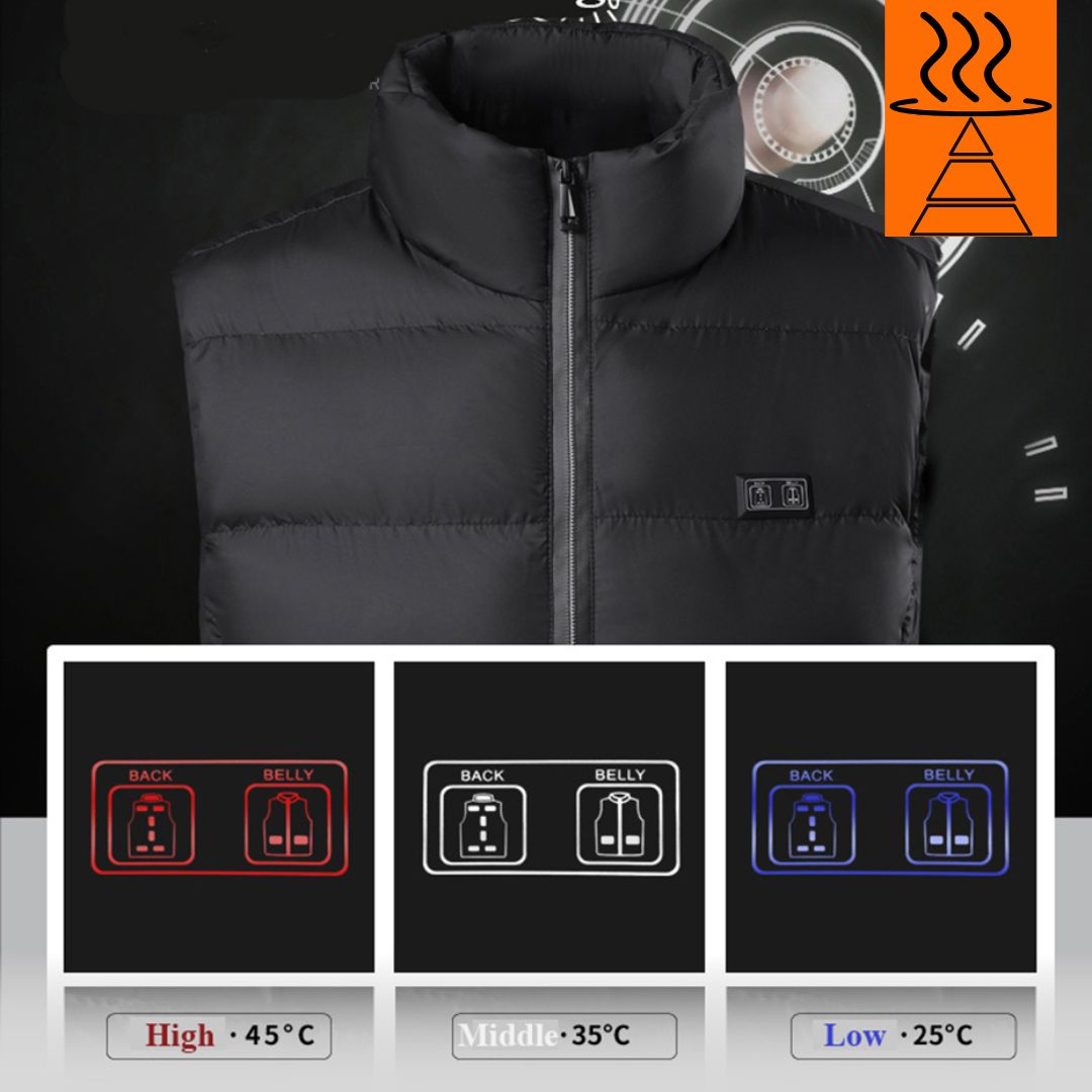 Belro heated gilet for men, lightweight activewear with integrated heating panels, designed for outdoor warmth and comfort.