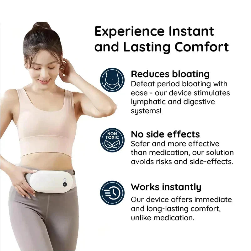 Belro heating pad for menstrual pain relief, soft fabric cover, designed to soothe menstrual discomfort and reduce pain.